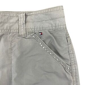 Tommy Hilfiger Y2K Cargo Pants 10 Womens McBling Rhinestone Pockets Gorpcore